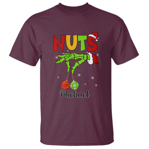 Personalized Christmas Matching Couple T Shirt Custom Name Chestnuts Xmas Funny Nuts TS02 Maroon Print Your Wear