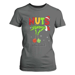 Personalized Christmas Matching Couple T Shirt For Women Custom Name Chestnuts Xmas Funny Nuts TS02 Dark Heather Print Your Wear