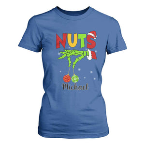 Personalized Christmas Matching Couple T Shirt For Women Custom Name Chestnuts Xmas Funny Nuts TS02 Royal Blue Print Your Wear