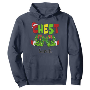 Personalized Christmas Matching Couple Hoodie Custom Name Chestnuts Xmas Funny Chest TS02 Navy Print Your Wear