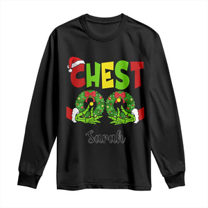 Personalized Christmas Matching Couple Long Sleeve Shirt Custom Name Chestnuts Xmas Funny Chest TS02 Black Print Your Wear