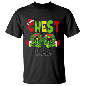 Personalized Christmas Matching Couple T Shirt Custom Name Chestnuts Xmas Funny Chest TS02 Black Print Your Wear