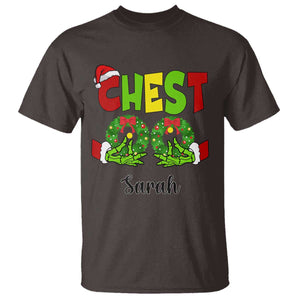 Personalized Christmas Matching Couple T Shirt Custom Name Chestnuts Xmas Funny Chest TS02 Dark Chocolate Print Your Wear