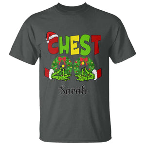 Personalized Christmas Matching Couple T Shirt Custom Name Chestnuts Xmas Funny Chest TS02 Dark Heather Print Your Wear