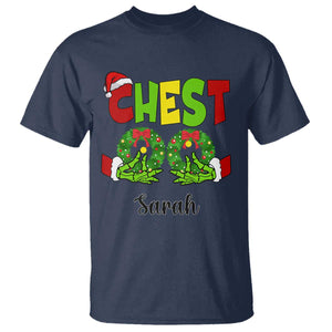 Personalized Christmas Matching Couple T Shirt Custom Name Chestnuts Xmas Funny Chest TS02 Navy Print Your Wear