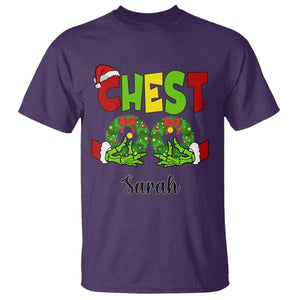 Personalized Christmas Matching Couple T Shirt Custom Name Chestnuts Xmas Funny Chest TS02 Purple Print Your Wear