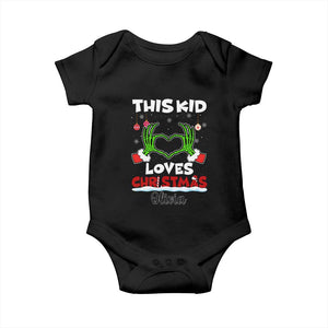 Personalized Funny Christmas Lover Baby Onesie Custom Kids Name Skeleton Hand Heart TS02 Black Print Your Wear