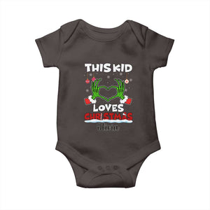 Personalized Funny Christmas Lover Baby Onesie Custom Kids Name Skeleton Hand Heart TS02 Dark Chocolate Print Your Wear