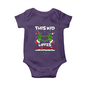 Personalized Funny Christmas Lover Baby Onesie Custom Kids Name Skeleton Hand Heart TS02 Purple Print Your Wear