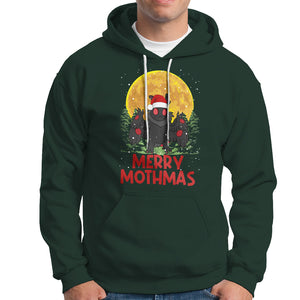 Mothman Christmas Hoodie Funny Merry Mothmas Cryptid Xmas Santa TS02 Dark Forest Green Printyourwear