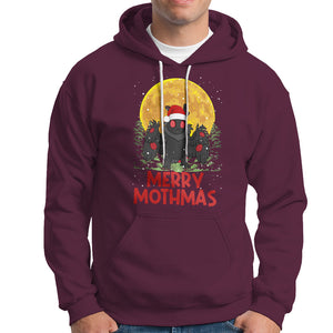 Mothman Christmas Hoodie Funny Merry Mothmas Cryptid Xmas Santa TS02 Maroon Printyourwear