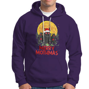 Mothman Christmas Hoodie Funny Merry Mothmas Cryptid Xmas Santa TS02 Purple Printyourwear