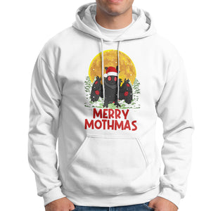 Mothman Christmas Hoodie Funny Merry Mothmas Cryptid Xmas Santa TS02 White Printyourwear