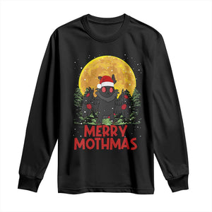 Mothman Christmas Long Sleeve Shirt Funny Merry Mothmas Cryptid Xmas Santa TS02 Black Print Your Wear