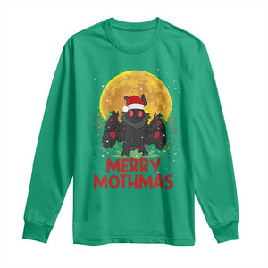 Mothman Christmas Long Sleeve Shirt Funny Merry Mothmas Cryptid Xmas Santa TS02 Irish Green Print Your Wear