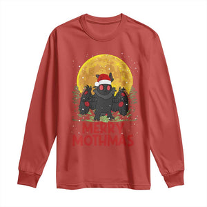 Mothman Christmas Long Sleeve Shirt Funny Merry Mothmas Cryptid Xmas Santa TS02 Red Print Your Wear