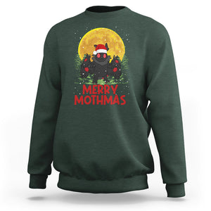 Mothman Christmas Sweatshirt Funny Merry Mothmas Cryptid Xmas Santa TS02 Dark Forest Green Printyourwear