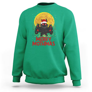 Mothman Christmas Sweatshirt Funny Merry Mothmas Cryptid Xmas Santa TS02 Irish Green Printyourwear