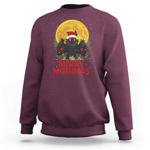 Mothman Christmas Sweatshirt Funny Merry Mothmas Cryptid Xmas Santa TS02 Maroon Printyourwear