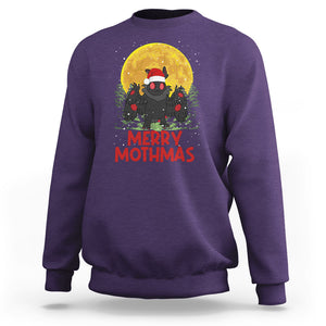 Mothman Christmas Sweatshirt Funny Merry Mothmas Cryptid Xmas Santa TS02 Purple Printyourwear