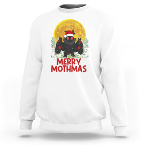 Mothman Christmas Sweatshirt Funny Merry Mothmas Cryptid Xmas Santa TS02 White Printyourwear