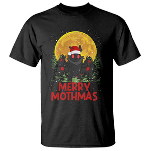 Mothman Christmas T Shirt Funny Merry Mothmas Cryptid Xmas Santa TS02 Black Printyourwear