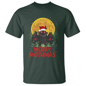 Mothman Christmas T Shirt Funny Merry Mothmas Cryptid Xmas Santa TS02 Dark Forest Green Printyourwear