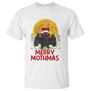 Mothman Christmas T Shirt Funny Merry Mothmas Cryptid Xmas Santa TS02 White Printyourwear