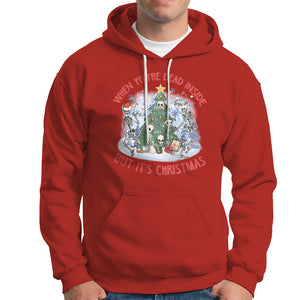 Dancing Skeleton Xmas Hoodie When You're Dead Inside But It's Christmas TS02 Red Printyourwear