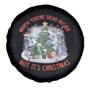 Dancing Skeleton Xmas Spare Tire Cover When You're Dead Inside But It's Christmas TS02 Print Your Wear