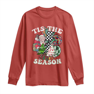 Groovy Christmas Long Sleeve Shirt Tis The Season Retro Santa Vibe TS02 Red Print Your Wear