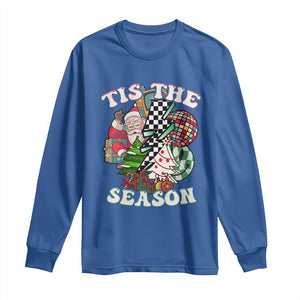 Groovy Christmas Long Sleeve Shirt Tis The Season Retro Santa Vibe TS02 Royal Blue Print Your Wear