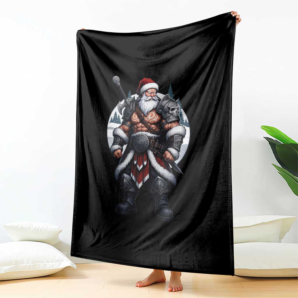Epic Viking Santa Christmas Throw Blanket Barbarian Style Holiday Warrior Claus TS02 Print Your Wear