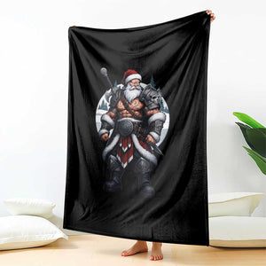 Epic Viking Santa Christmas Throw Blanket Barbarian Style Holiday Warrior Claus TS02 Print Your Wear