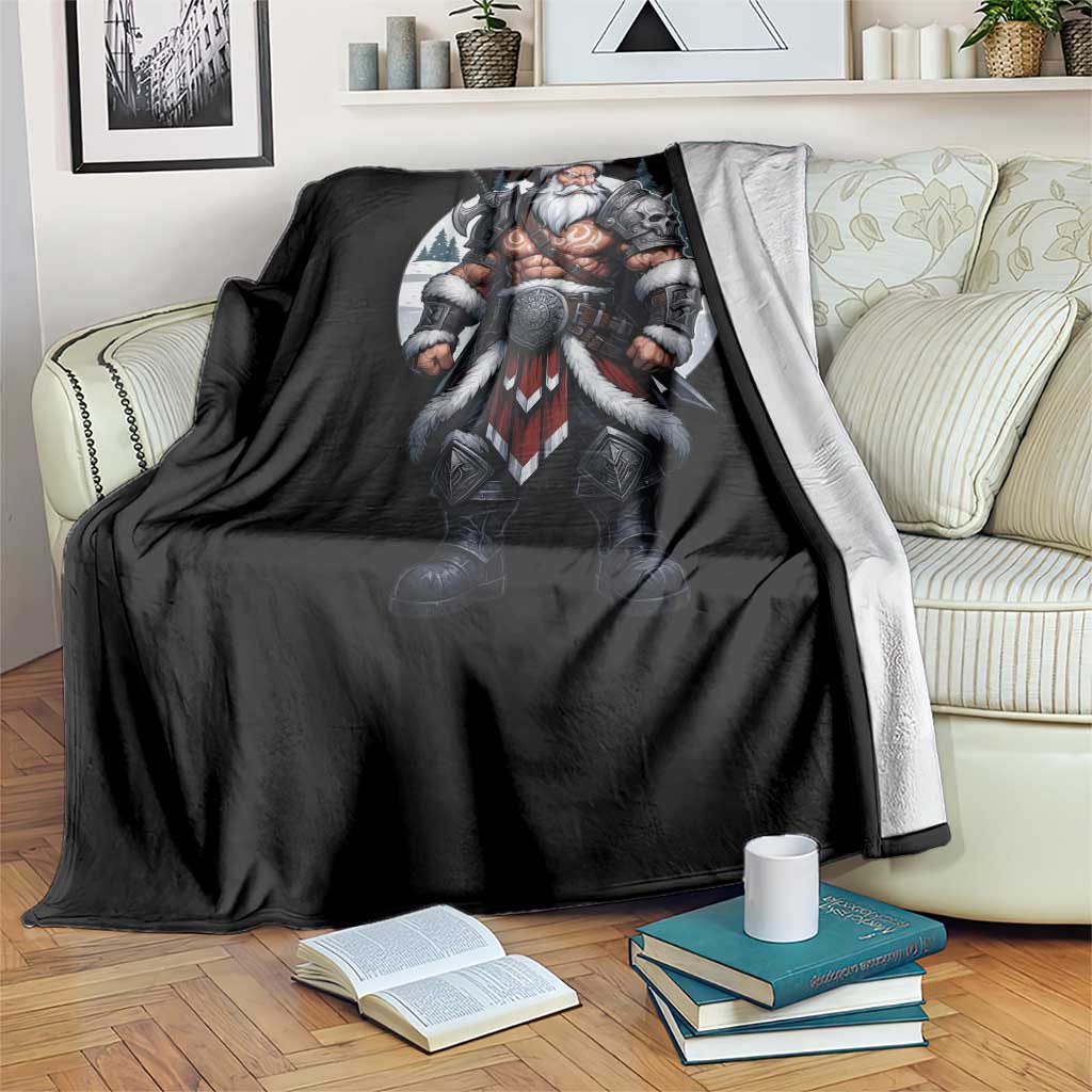Epic Viking Santa Christmas Throw Blanket Barbarian Style Holiday Warrior Claus TS02 Print Your Wear