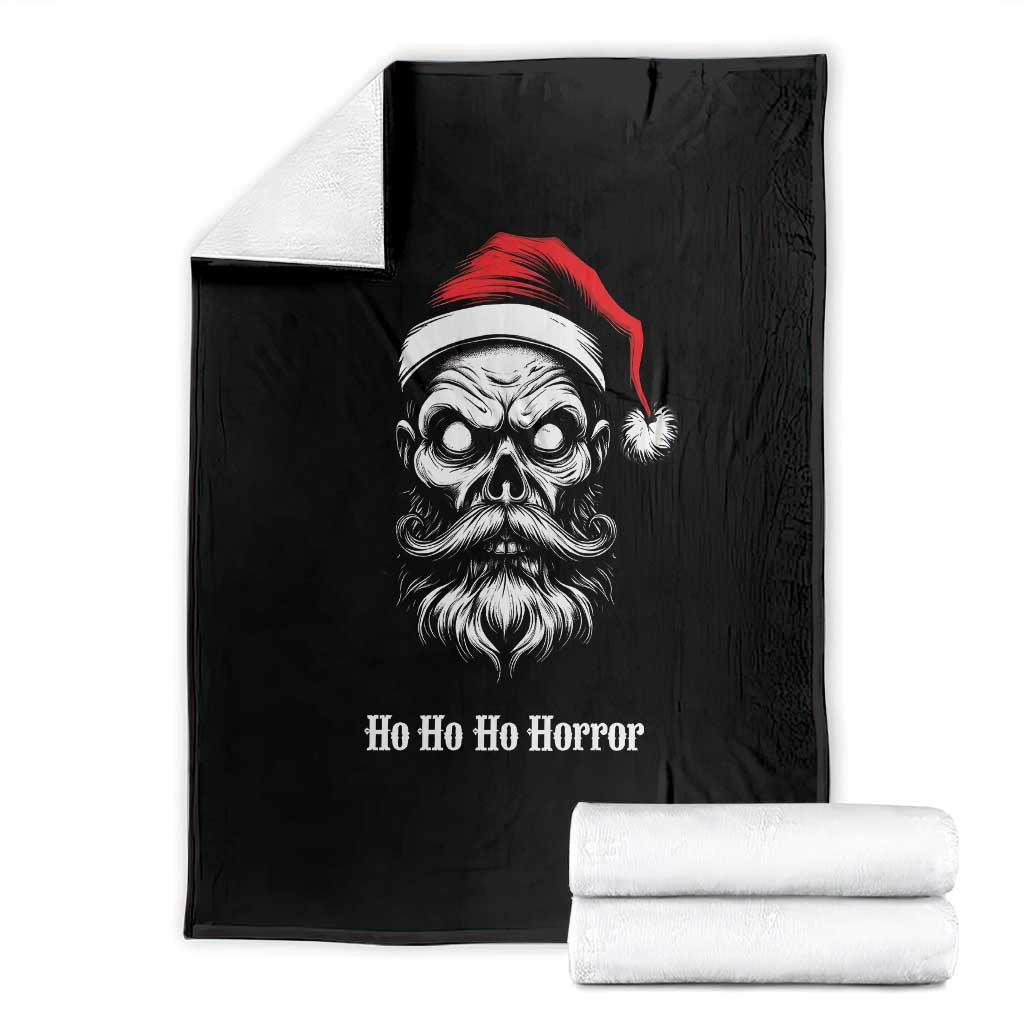 Creepy Christmas Skull Throw Blanket Ho Ho Ho Horror Santa Gothic Holiday TS02 Black Print Your Wear