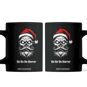 Creepy Christmas Skull Coffee Mug Ho Ho Ho Horror Santa Gothic Holiday TS02 Black Print Your Wear