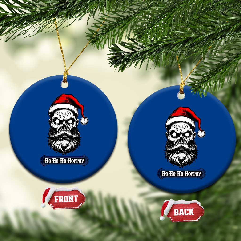 Creepy Christmas Skull Ceramic Ornament Ho Ho Ho Horror Santa Gothic Holiday TS02 1pc Blue Print Your Wear