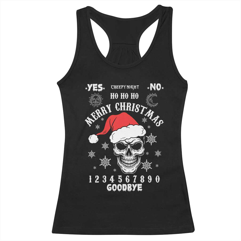 Dark Christmas Spirit Board Racerback Tank Top Creepy Merry Xmas Skull and Ouija Horror Holiday TS02 Black Print Your Wear