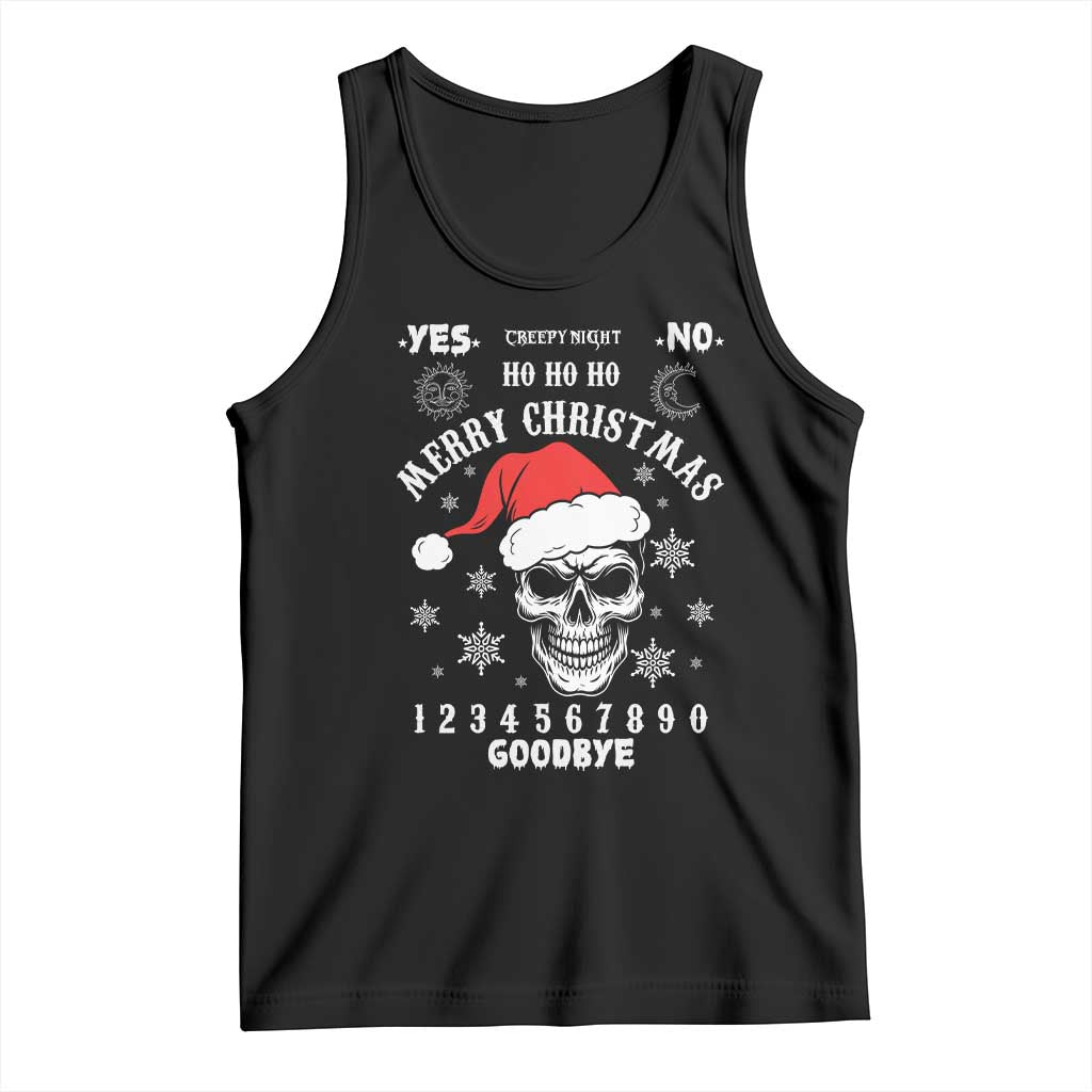 Dark Christmas Spirit Board Tank Top Creepy Merry Xmas Skull and Ouija Horror Holiday TS02 Black Print Your Wear