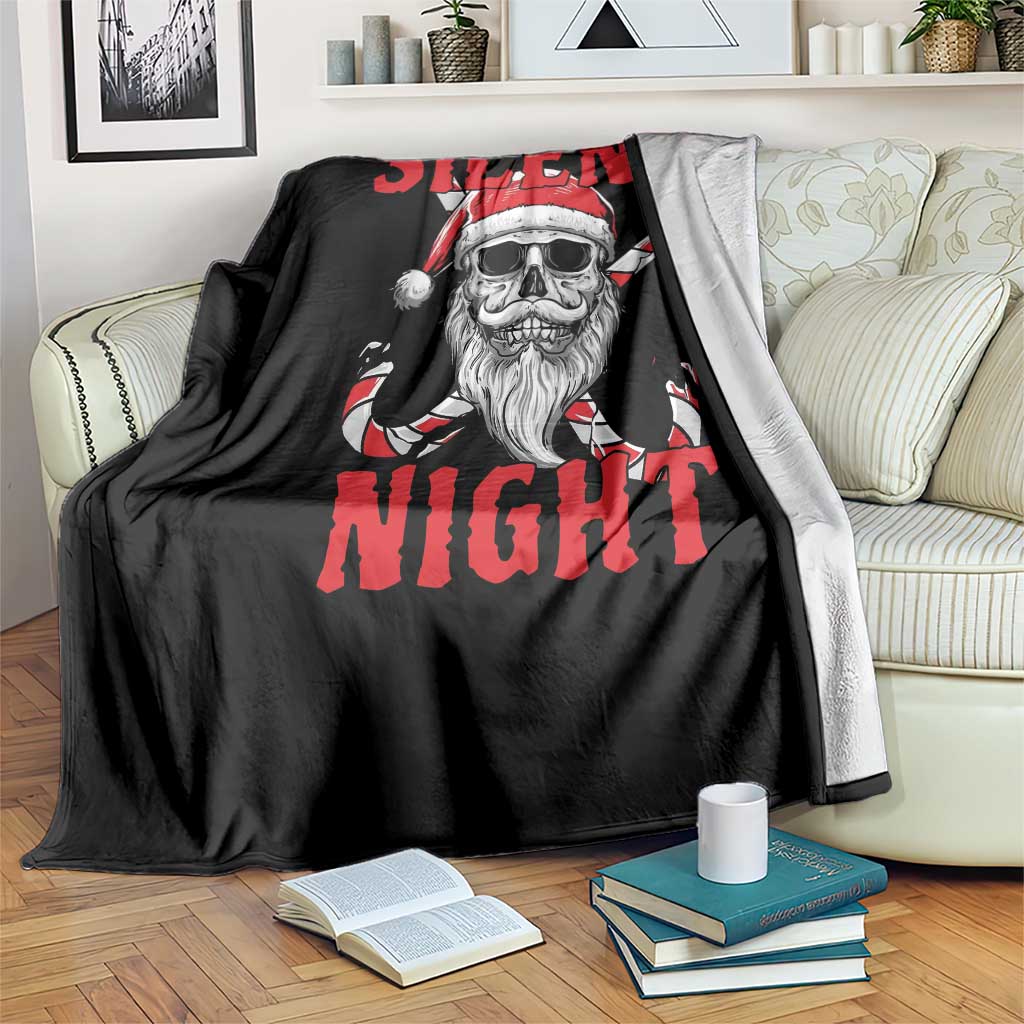 Silent Night Skull Christmas Throw Blanket Creepy Santa Gothic Holiday TS02 Print Your Wear