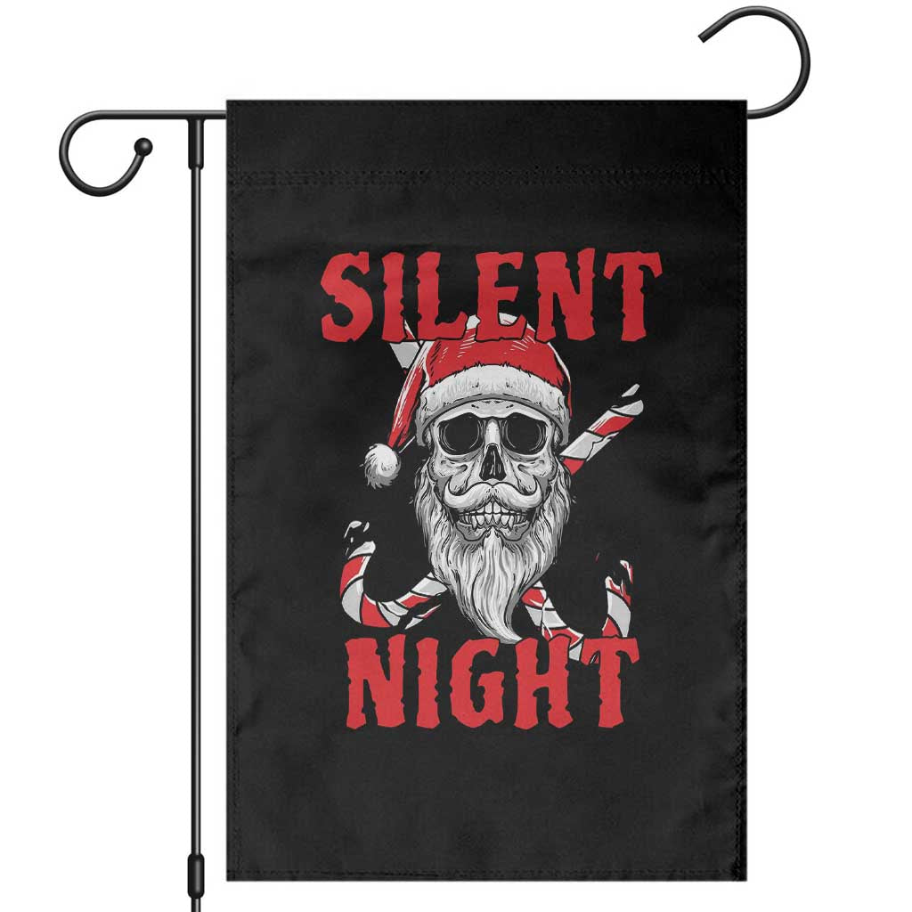 Silent Night Skull Christmas Garden Flag Creepy Santa Gothic Holiday TS02 Black Print Your Wear