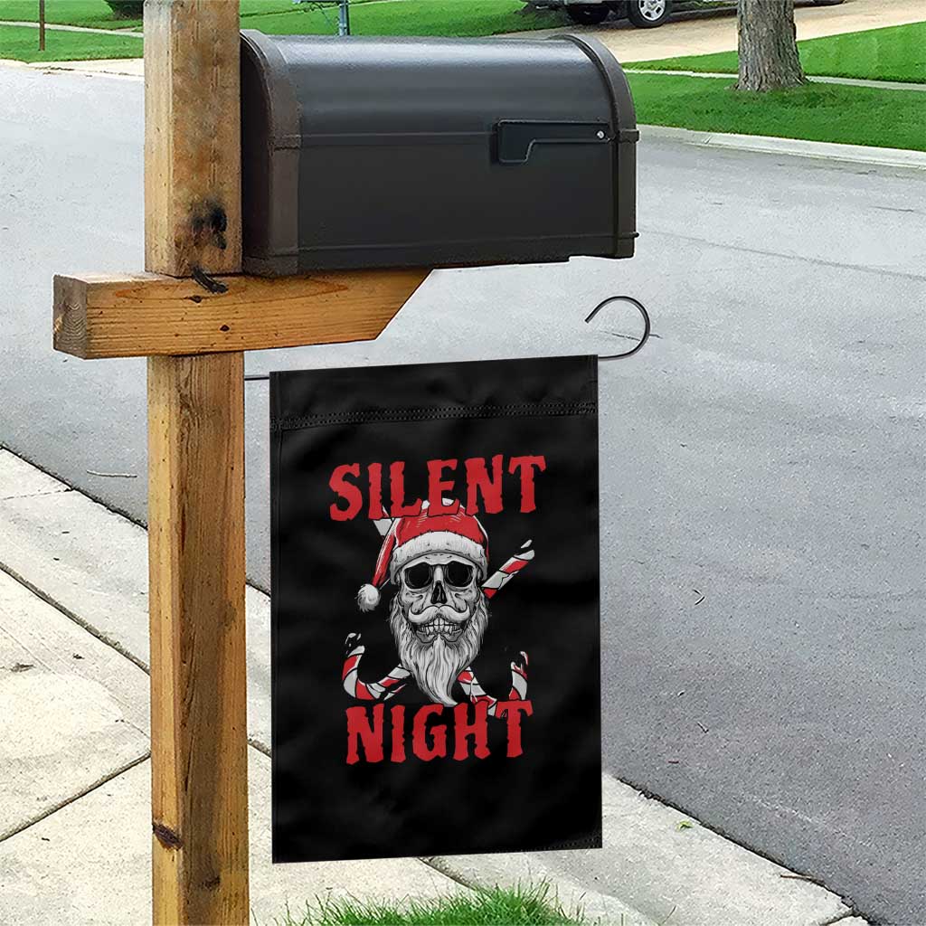 Silent Night Skull Christmas Garden Flag Creepy Santa Gothic Holiday TS02 Print Your Wear