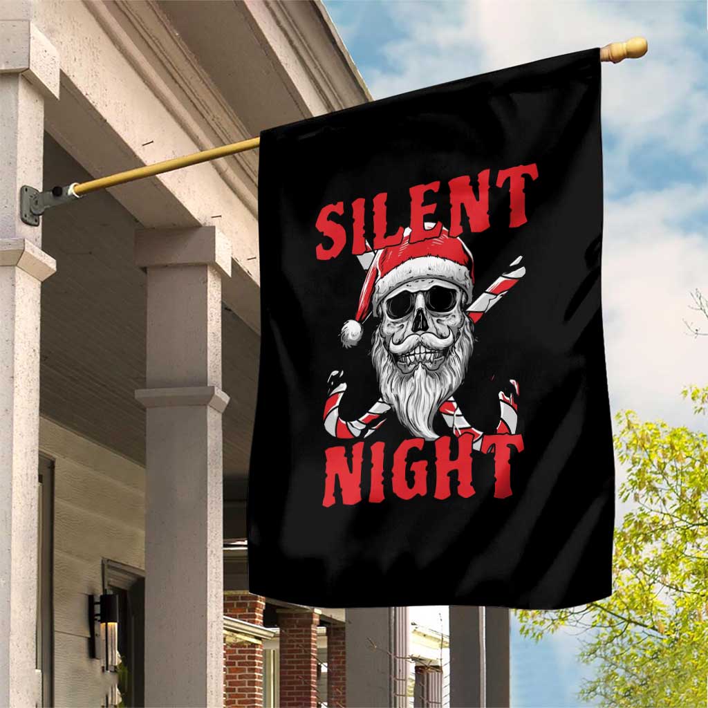 Silent Night Skull Christmas Garden Flag Creepy Santa Gothic Holiday TS02 Print Your Wear