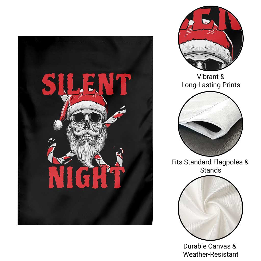 Silent Night Skull Christmas Garden Flag Creepy Santa Gothic Holiday TS02 Print Your Wear