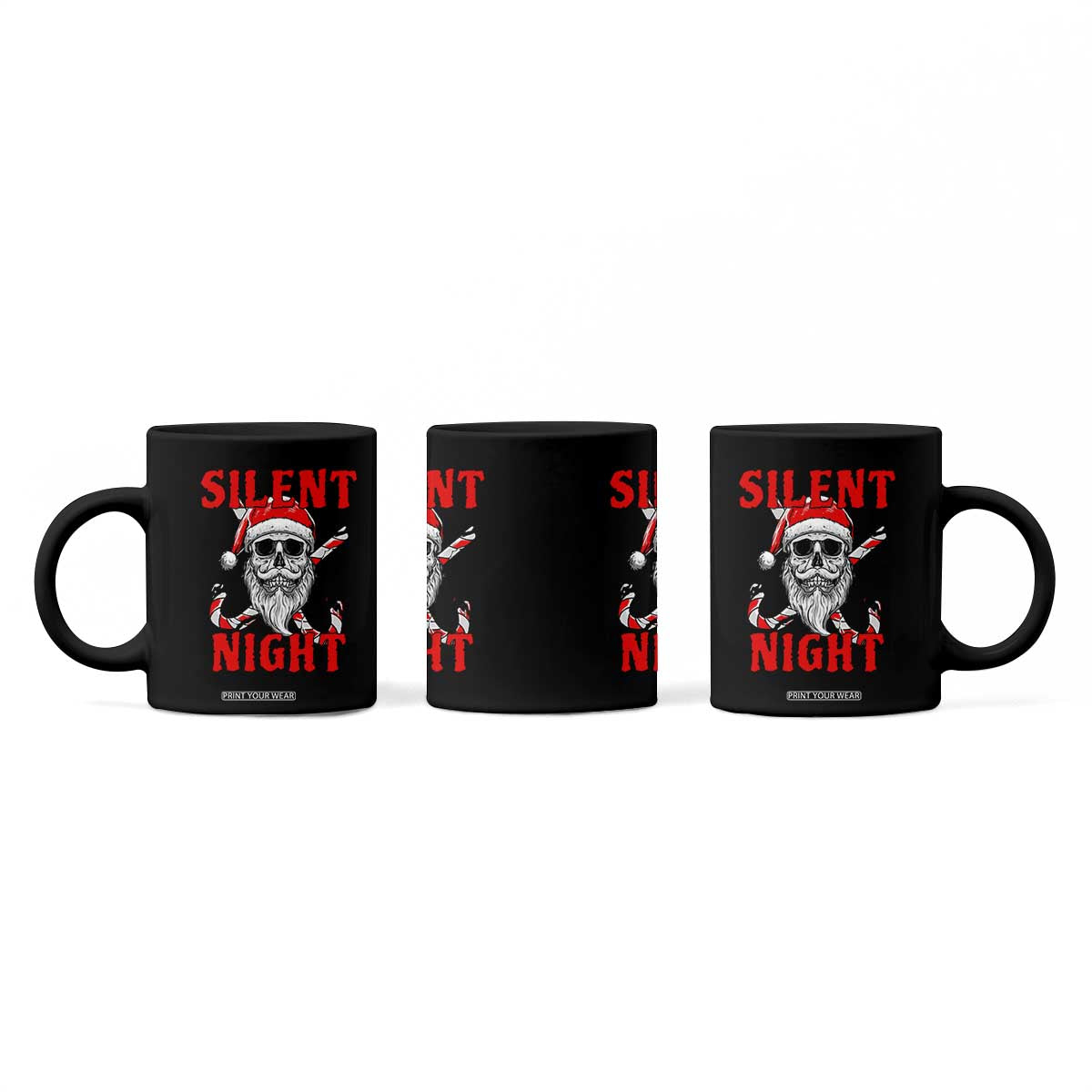 Silent Night Skull Christmas Coffee Mug Creepy Santa Gothic Holiday TS02 Print Your Wear