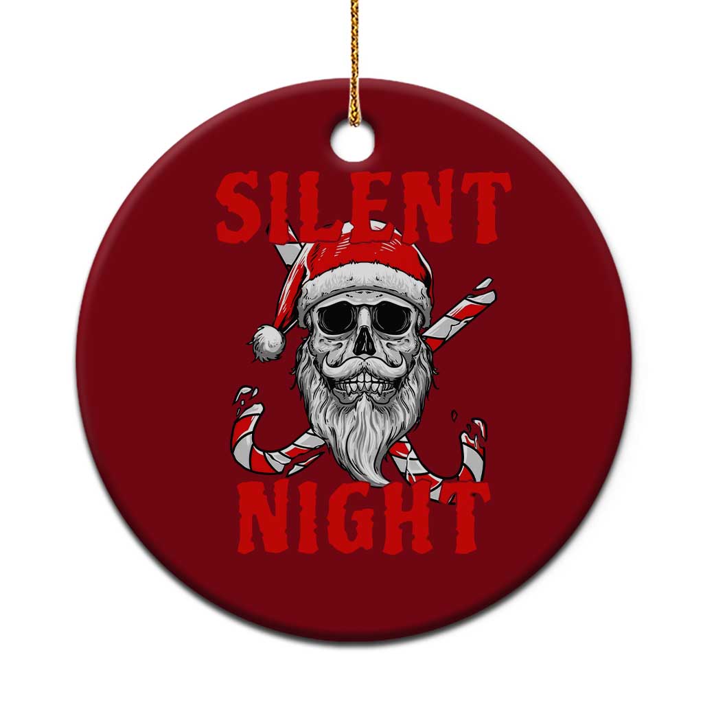 Silent Night Skull Christmas Ceramic Ornament Creepy Santa Gothic Holiday TS02 1pc Red Print Your Wear