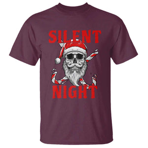 Silent Night Skull Christmas T Shirt Creepy Santa Gothic Holiday TS02 Maroon Print Your Wear