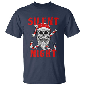 Silent Night Skull Christmas T Shirt Creepy Santa Gothic Holiday TS02 Navy Print Your Wear