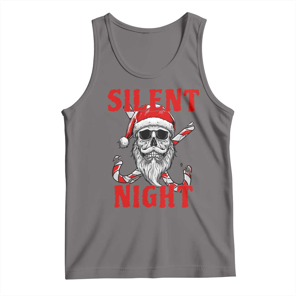 Silent Night Skull Christmas Tank Top Creepy Santa Gothic Holiday TS02 Deep Heather Print Your Wear